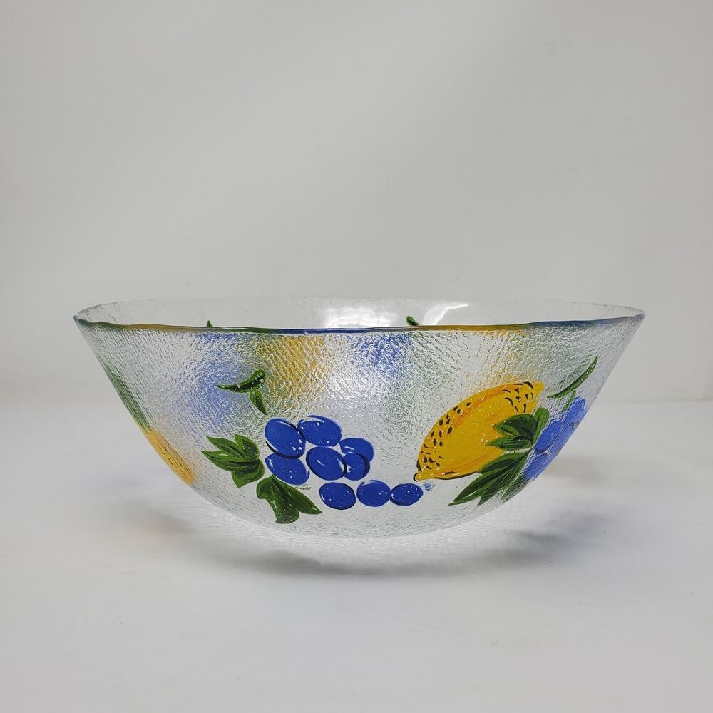 France Arcoroc Fruit Painted Serving Bowl 11"x4" Great Condition